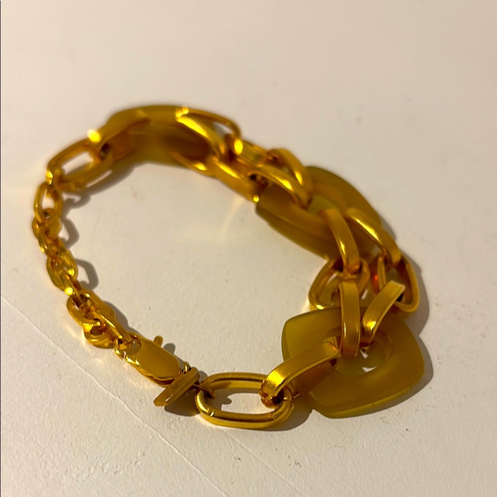 "Karen Palmer” Gold and Green Bracelet.